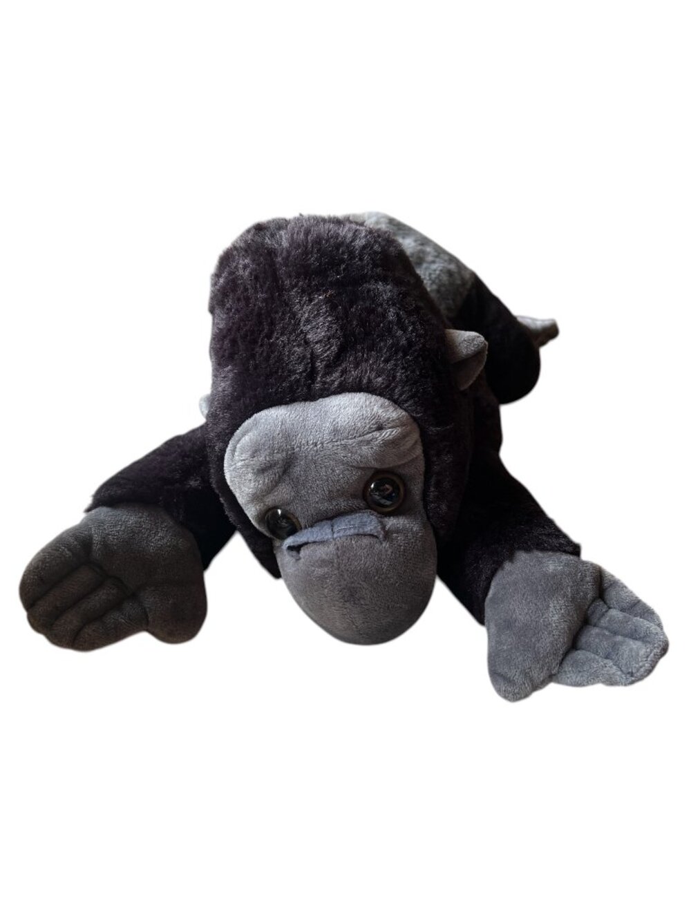 FAO Schwarz Gorilla Stuffed Animal Toy 20" Soft Black & Gray Bed Plush Cuddly